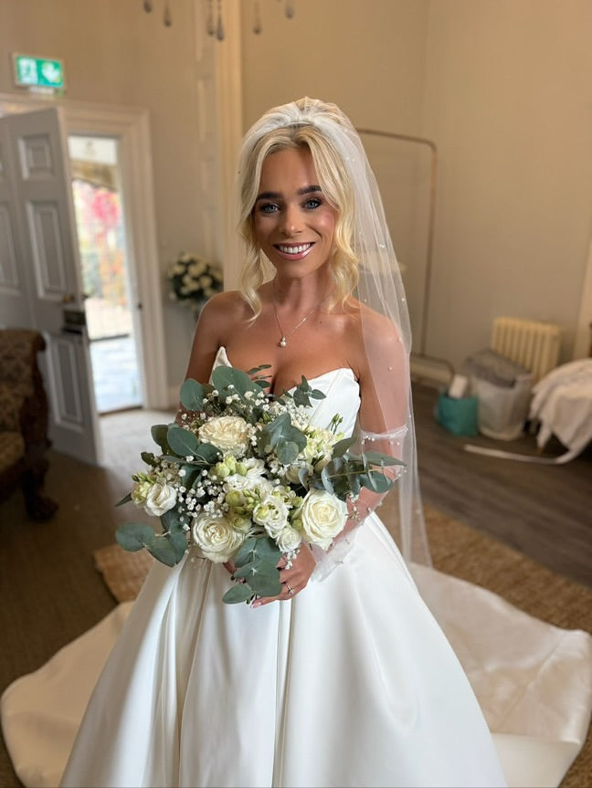 Strapless Sweetheart Ball Gown Wedding Dress with Train