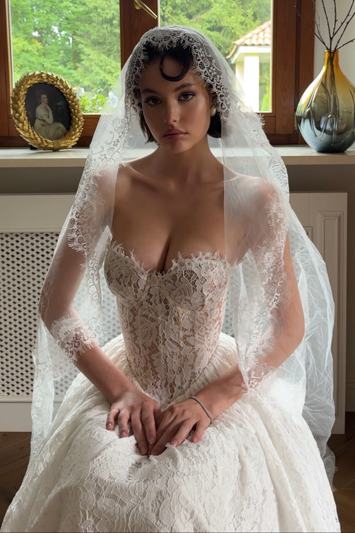 Strapless Lace Corset Wedding Dress