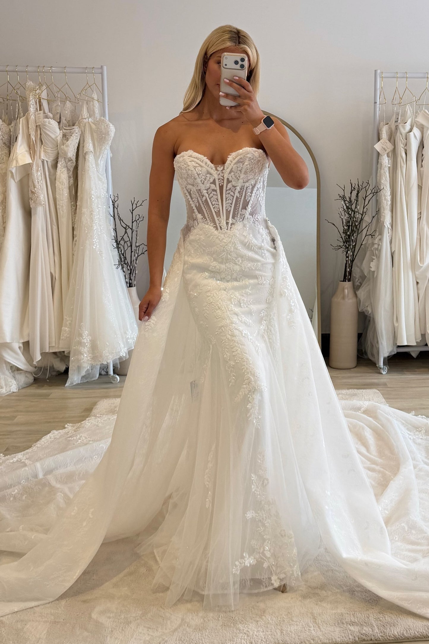 Corset Mermaid Wedding Dress with Detachable Train