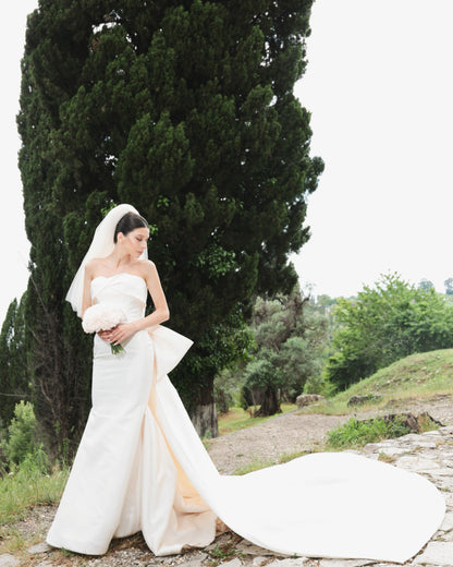 Strapless Mermaid Wedding Dress with Back Bow
