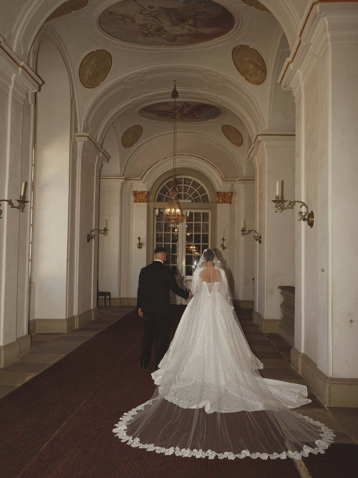 Lace Ball Gown Wedding Dress with Long Sleeves