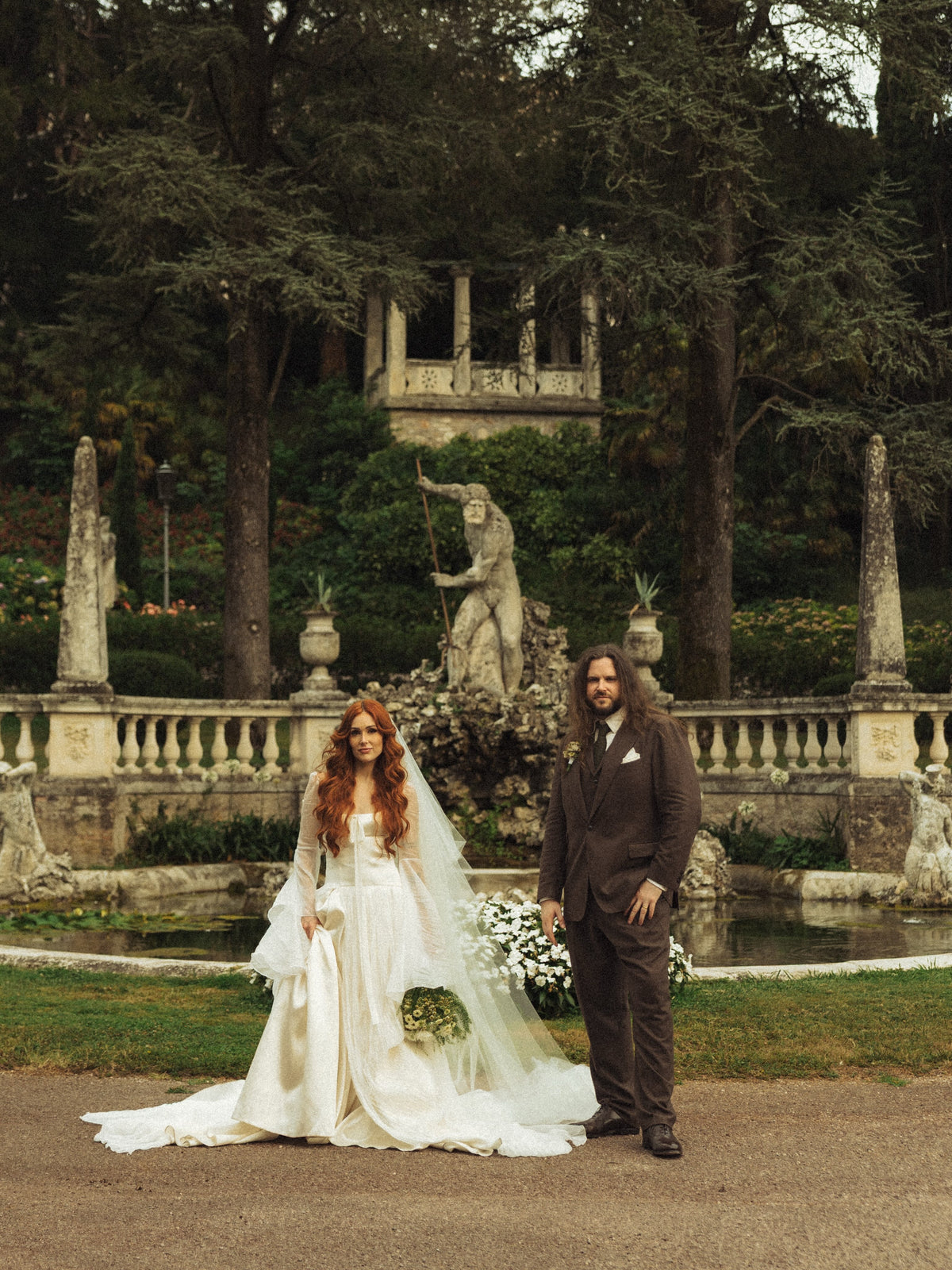 Square Neck Wedding Dress with Bell Sleeves