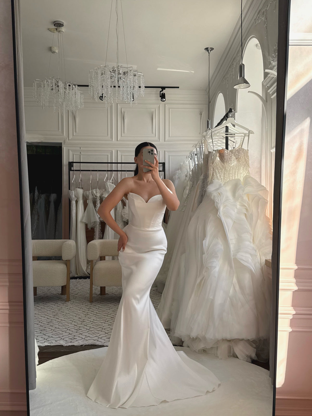 Strapless Corset Satin Mermaid Wedding Dress