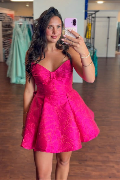 Strapless Sweetheart Fit and Flare Mini Party Dress