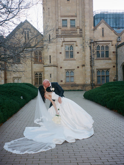 Strapless Sweetheart Lace Ball Gown Wedding Dress