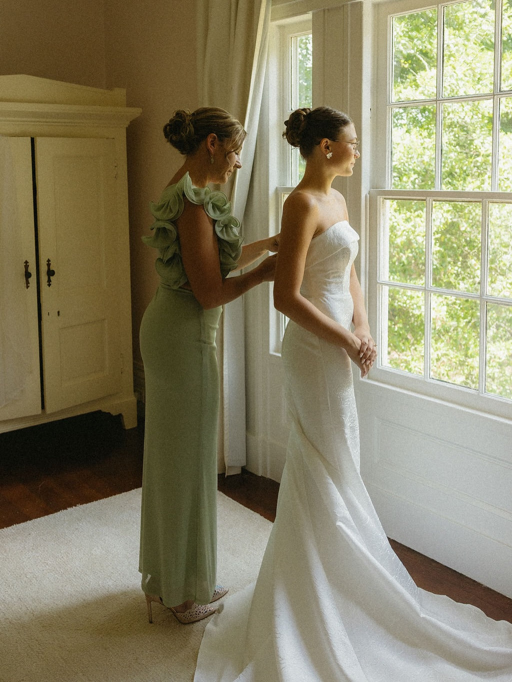 Strapless Sheath Wedding Gown with Sweeping Train