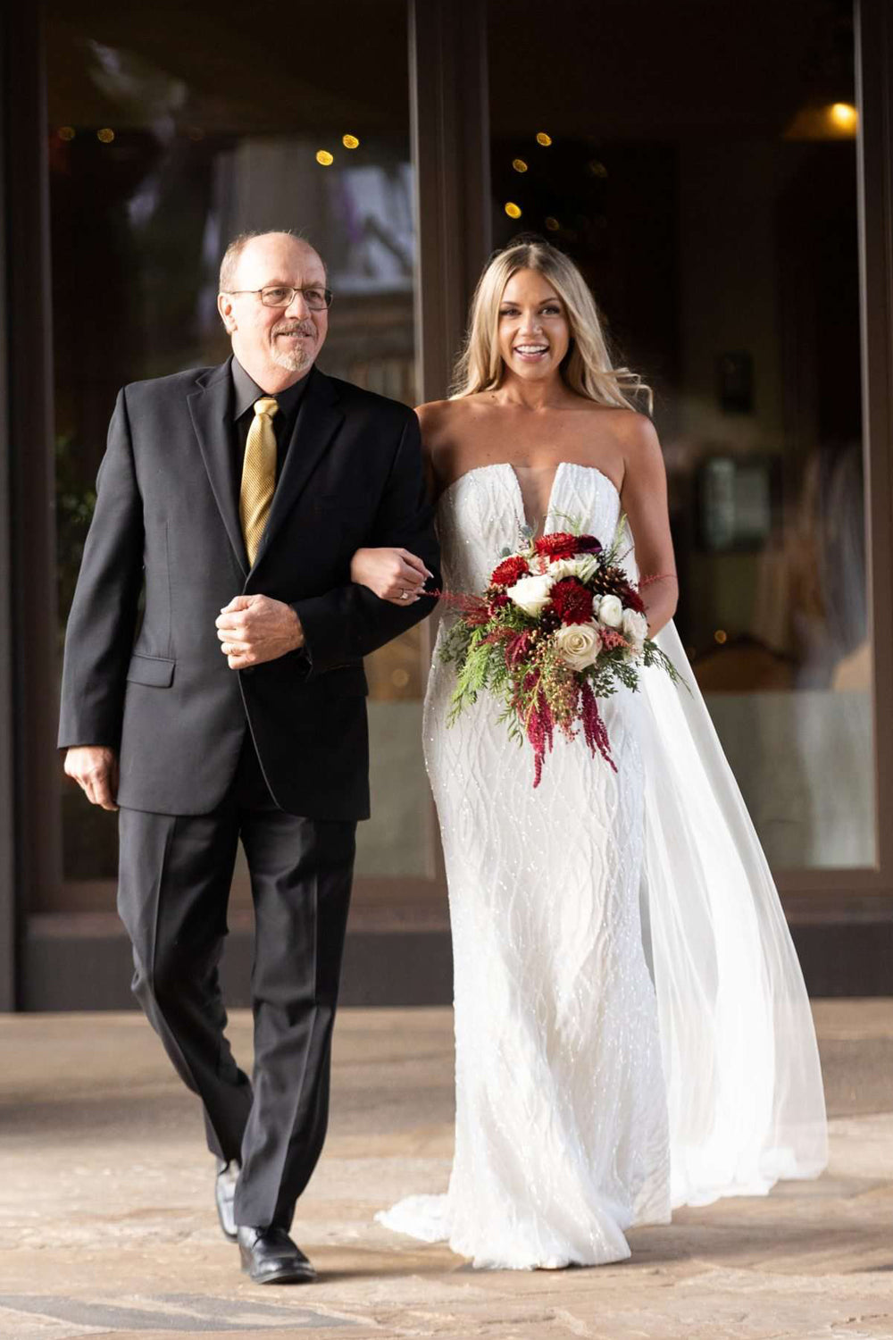 Strapless Plunge Sweetheart Fit and Flare Wedding Dress