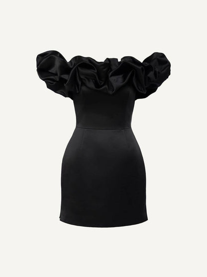 Ruffled Off-the-Shoulder Bodycon Mini Dress