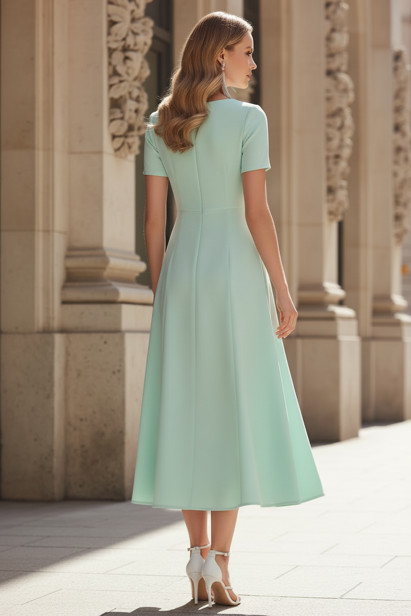 Twist Front Midi Dress
