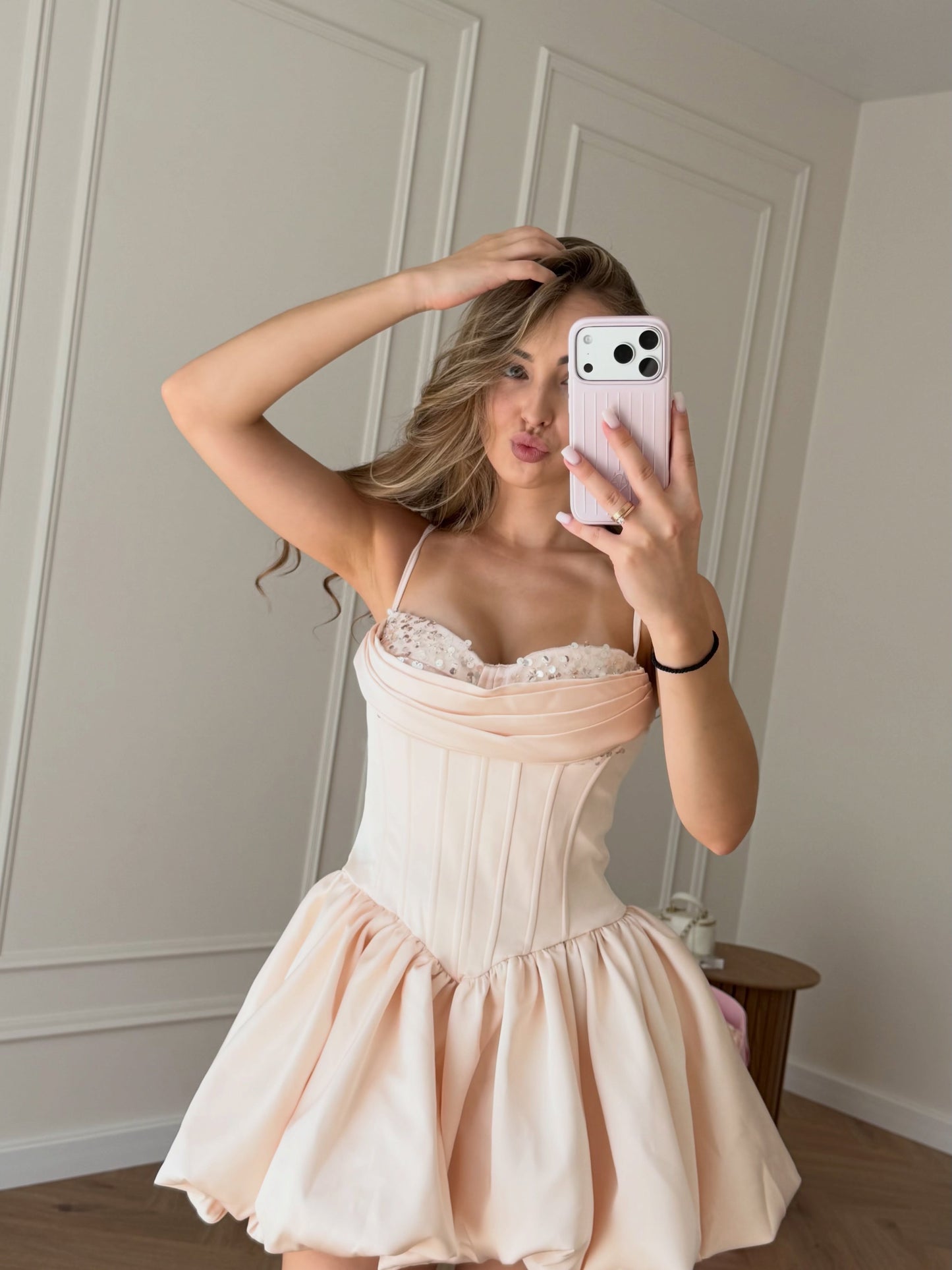 Corset Bodice Bubble Skirt Mini Dress