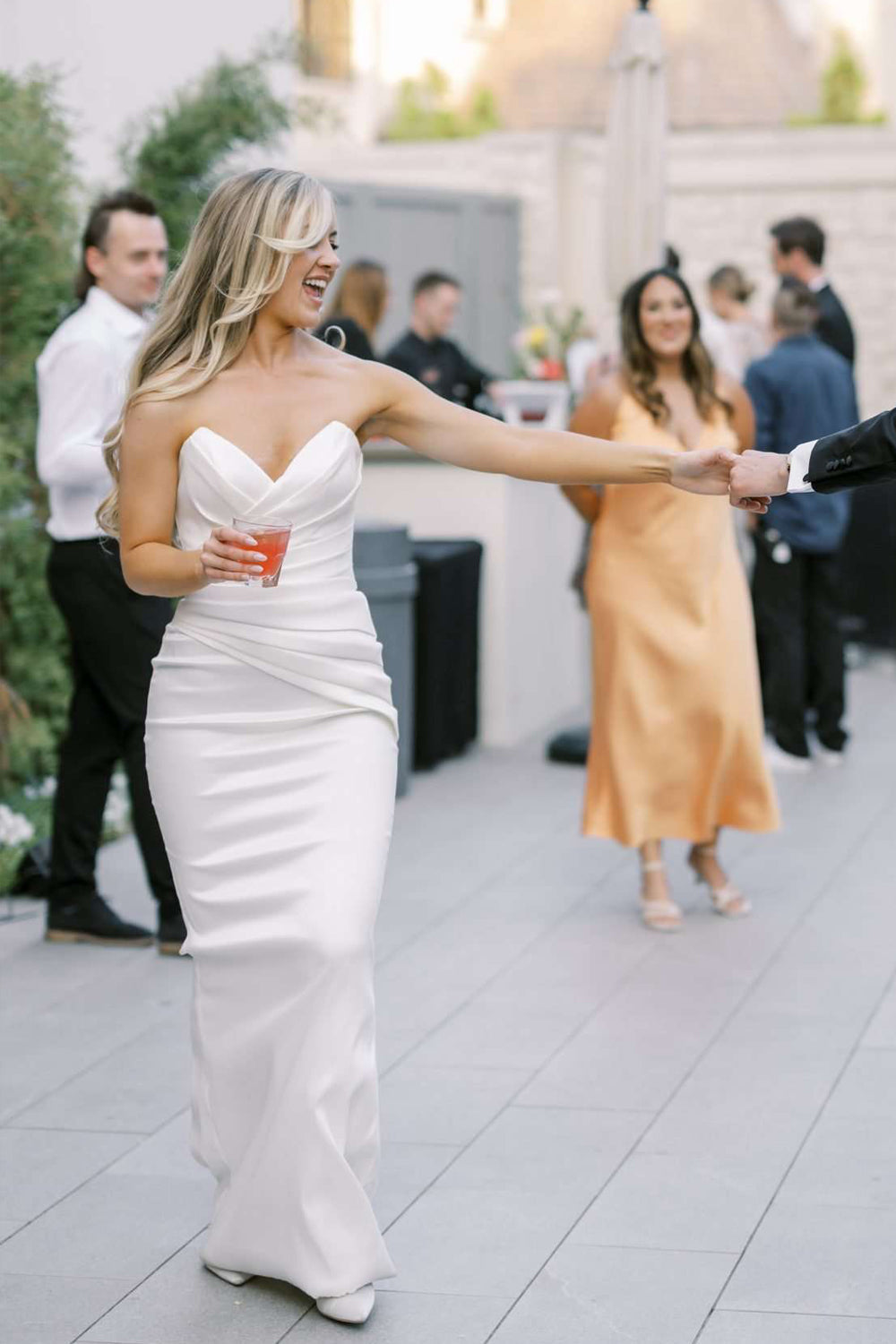 Strapless Sweetheart Satin Wedding Dress with Overskirt