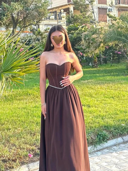 Strapless Sweetheart Corset A-Line Evening Gown