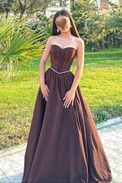 Strapless Sweetheart Corset A-Line Evening Gown