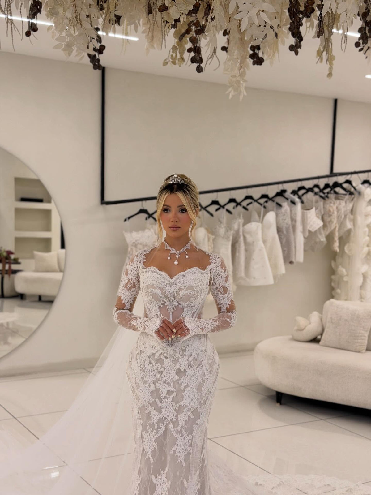 Lace Illusion Corset Mermaid Wedding Dress