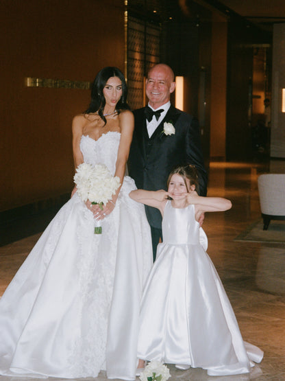Strapless Sweetheart Lace Ball Gown Wedding Dress
