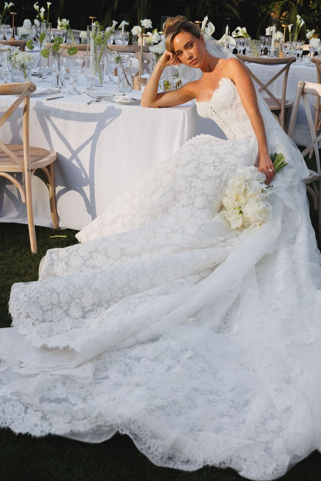 Strapless Sweetheart Lace A-Line Wedding Dress
