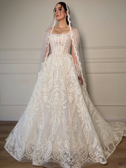 Lace Corset Ball Gown Wedding Dress