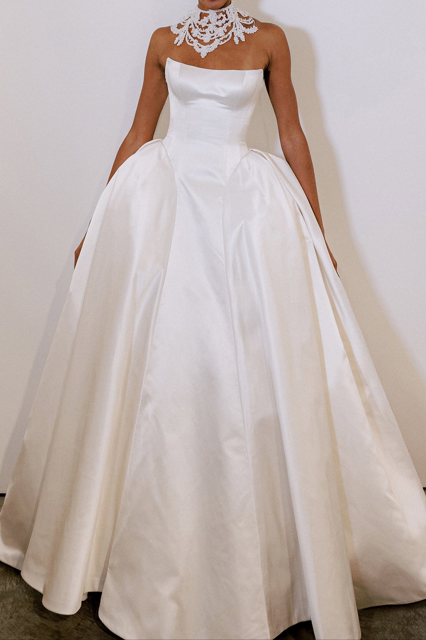 Strapless Satin Ball Gown Wedding Dress