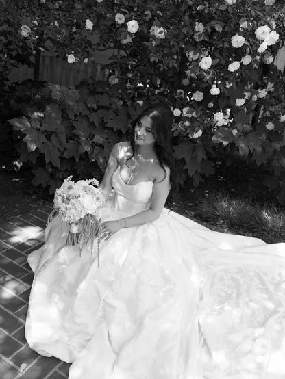 Strapless Ball Gown Wedding Dress with Structured Bodice