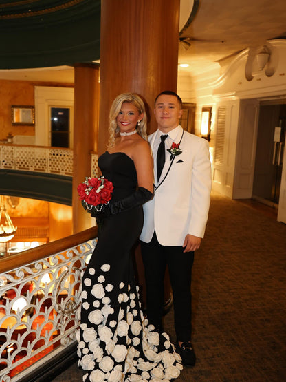 Strapless Sweetheart Mermaid Gown with 3D Flowers