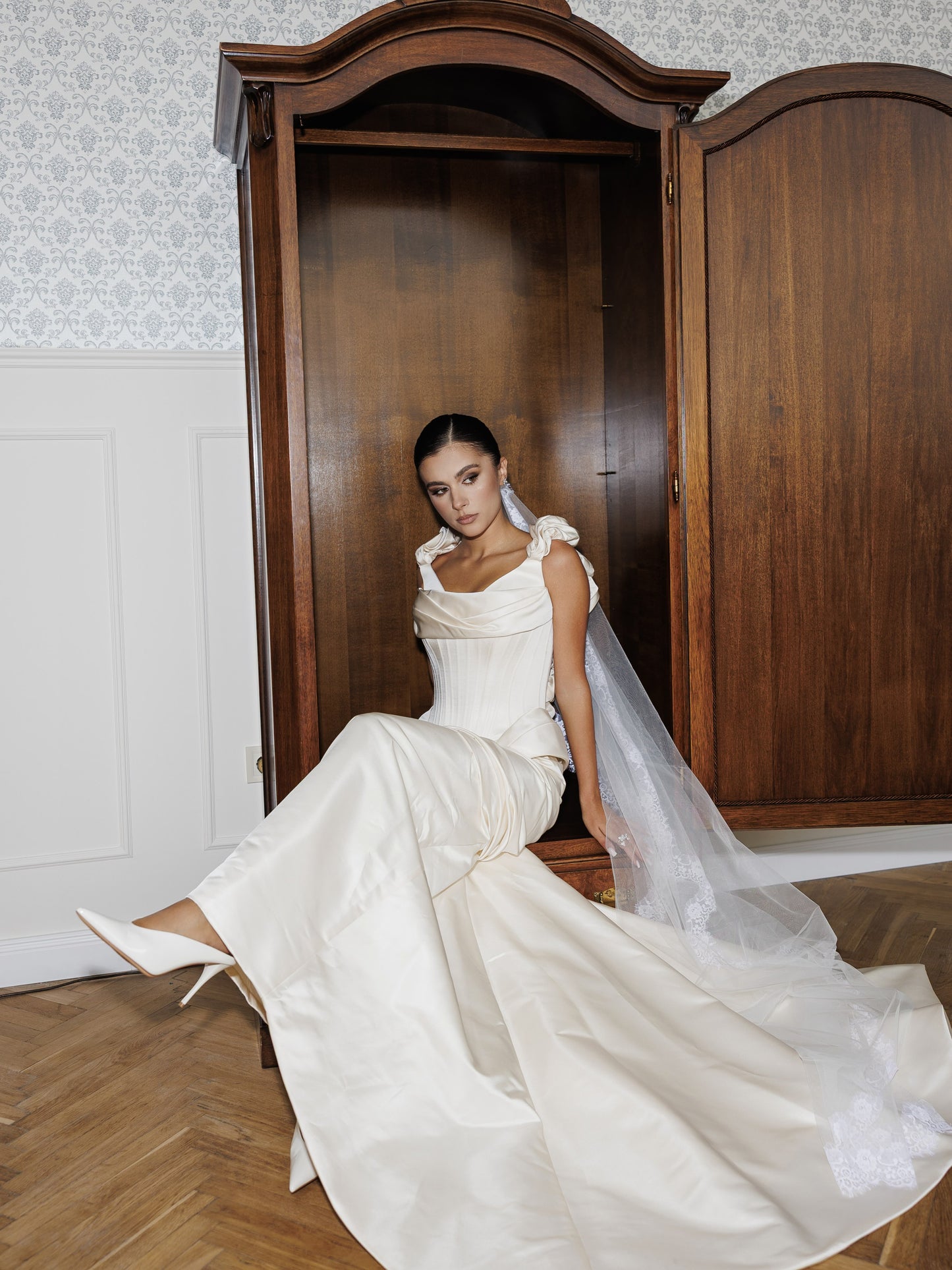 Corset Off-the-Shoulder Ruched Wedding Dress