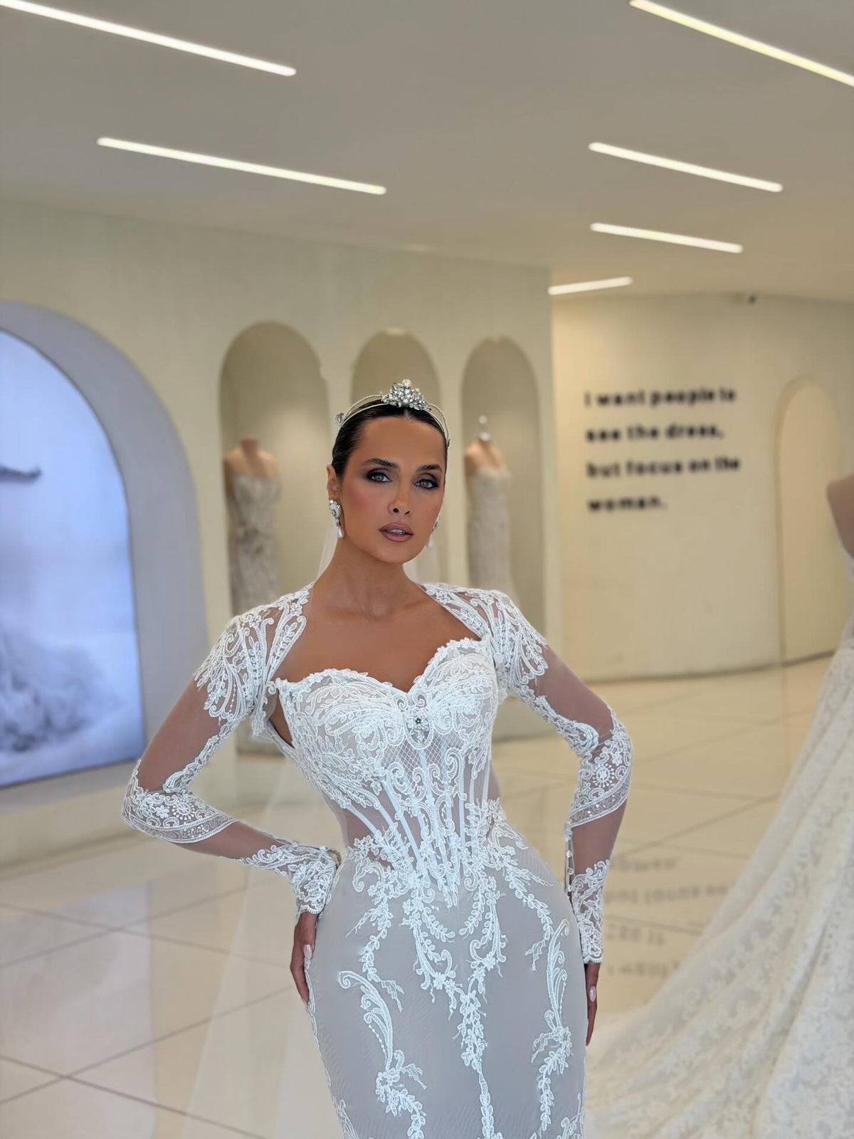 Lace Mermaid Wedding Dress with Ruffle Skirt