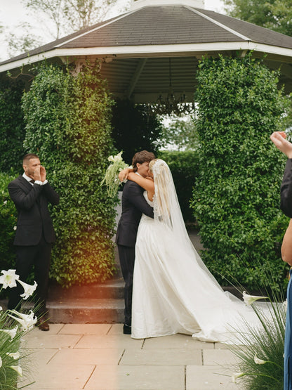 Embellished Corset A-Line Wedding Dress with Train