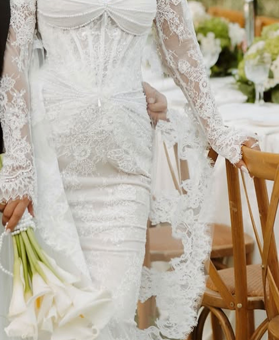 Off-Shoulder Lace Corset Wedding Dress