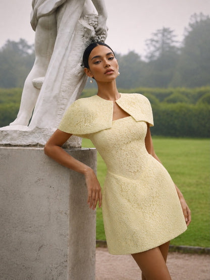 Beaded Mini Dress with Matching Capelet