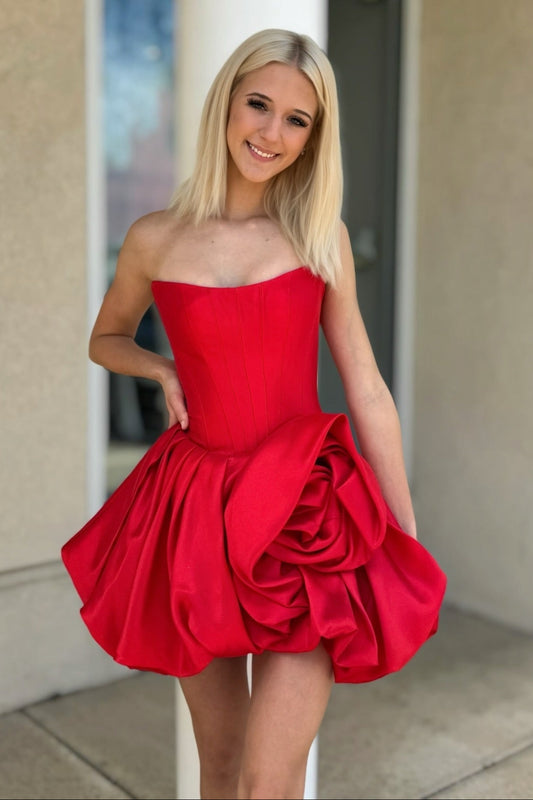 Strapless Corset Bubble Mini Dress
