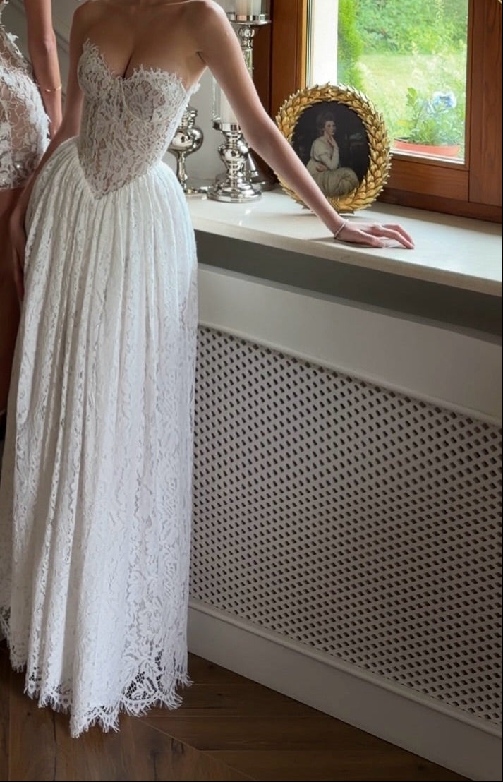 Strapless Lace Corset Wedding Dress