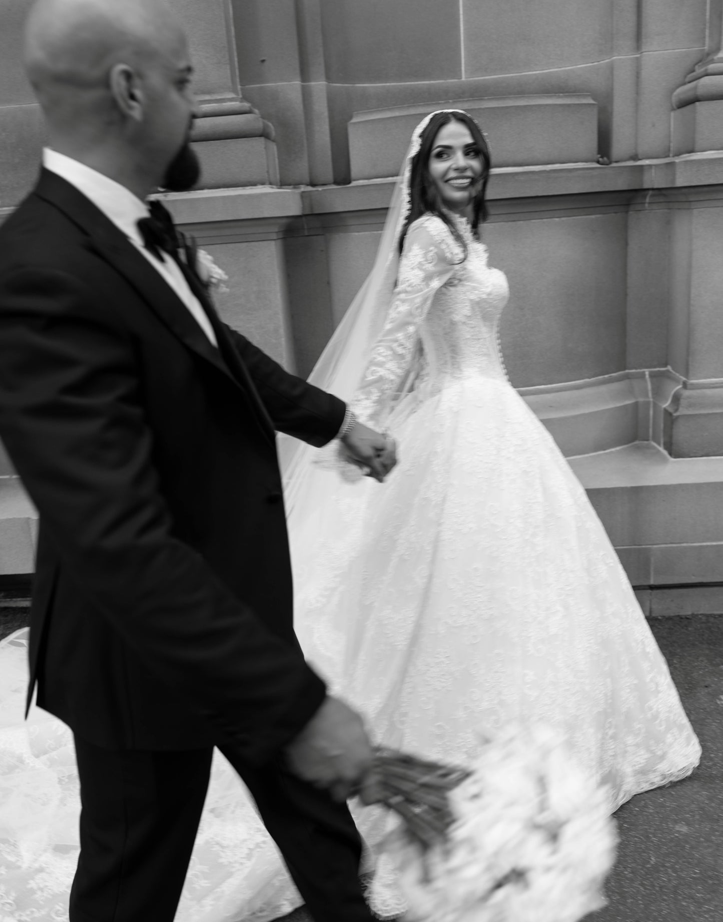 Lace Ball Gown Wedding Dress with Long Sleeves