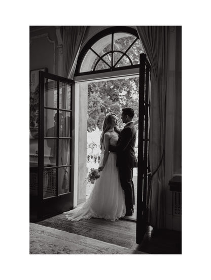 Corset Lace A-Line Wedding Dress with Neck Scarf