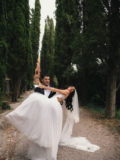 Strapless Corset Ball Gown Tulle Wedding Dress