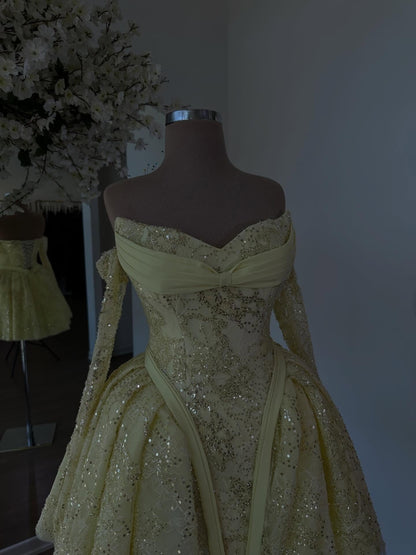 Sweetheart Corset Short Prom Dress with Sleeves