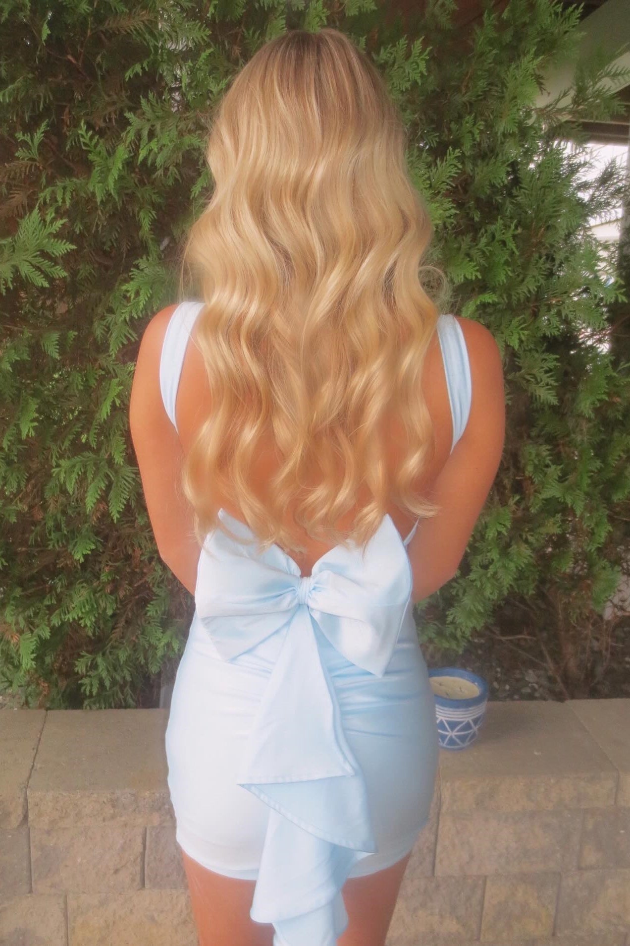 Satin Bodycon Mini Dress with Statement Back Bow
