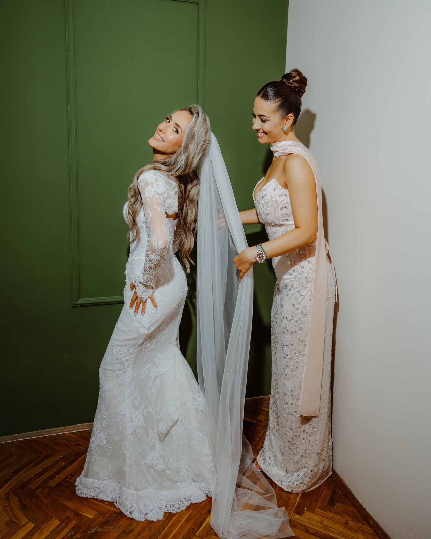 High Neck Lace Mermaid Wedding Dress with Cut-Out