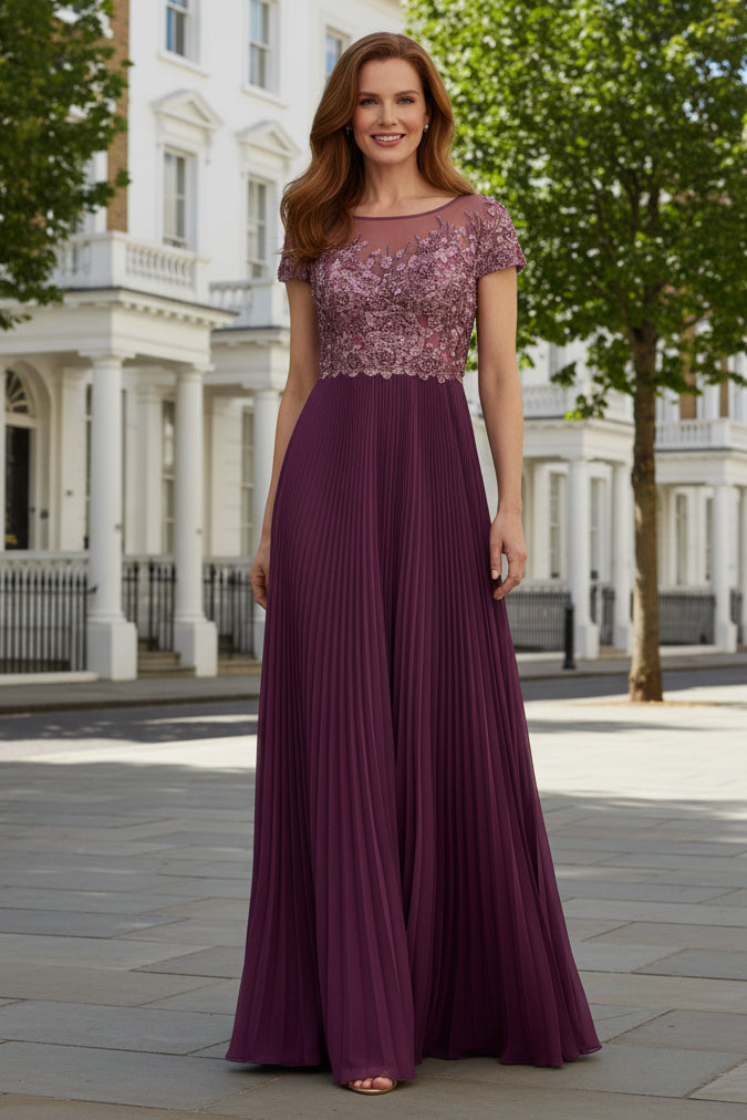 Elegant Pleated A-Line Evening Dress