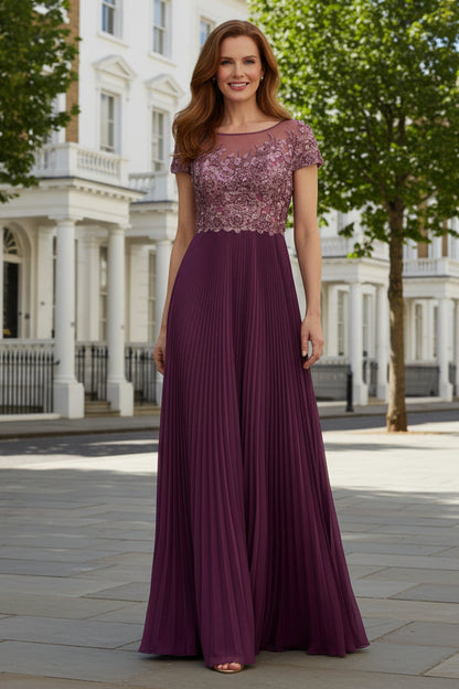 Elegant Pleated A-Line Evening Dress