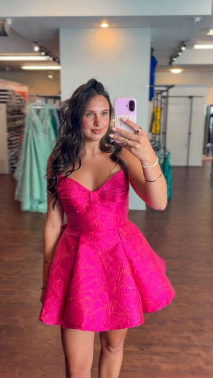 Strapless Sweetheart Fit and Flare Mini Party Dress