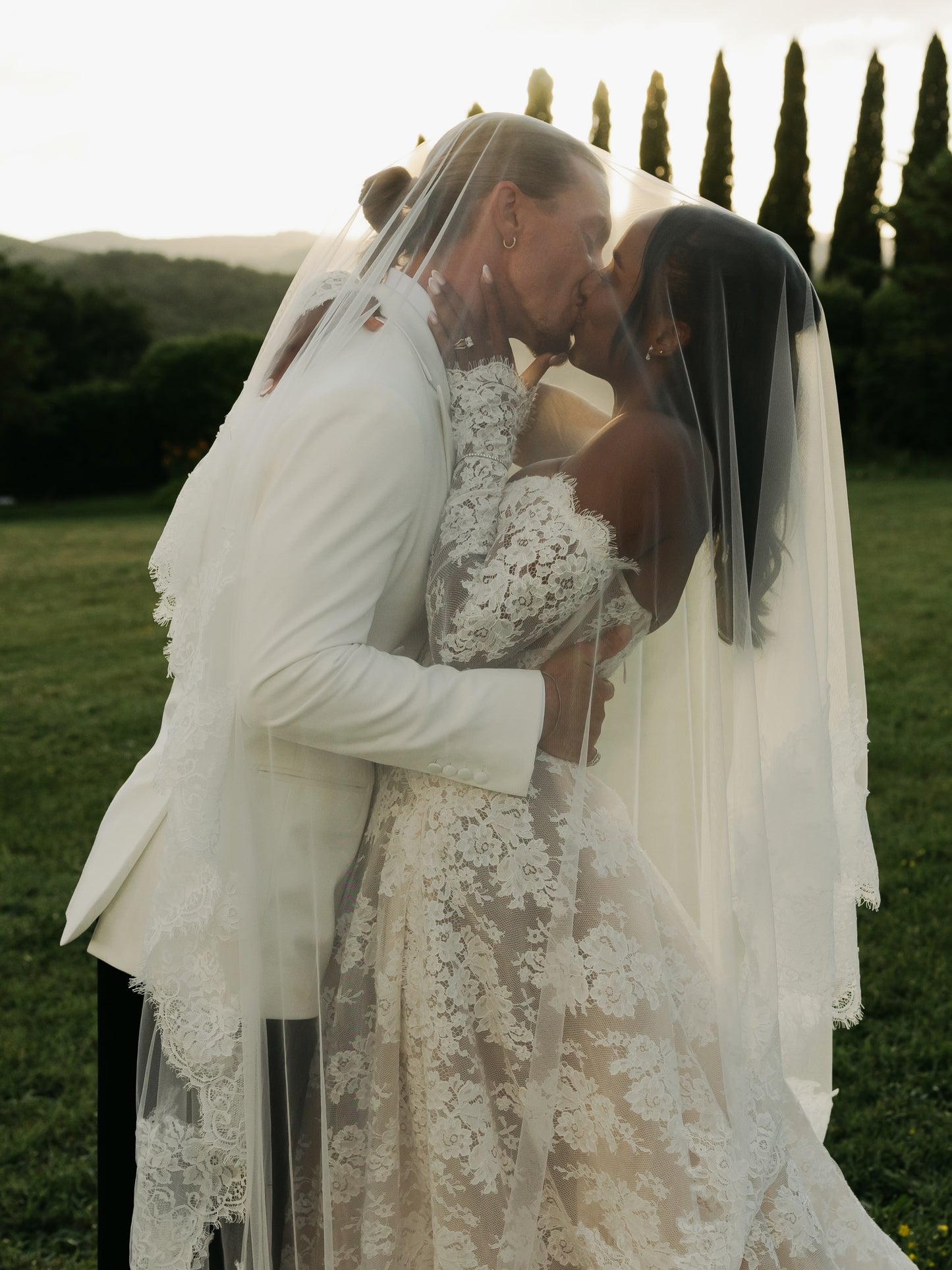 Floral Lace Long Sleeve A-Line Wedding Dress