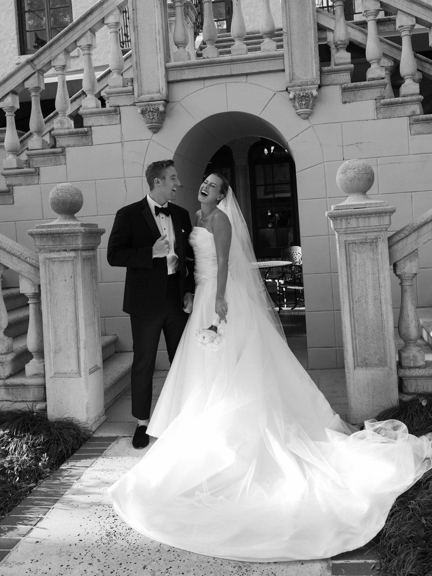 Strapless Ruched Bodice Wedding Dress with Train