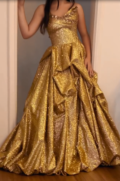 Glitter Ball Gown with Pick-Up Skirt