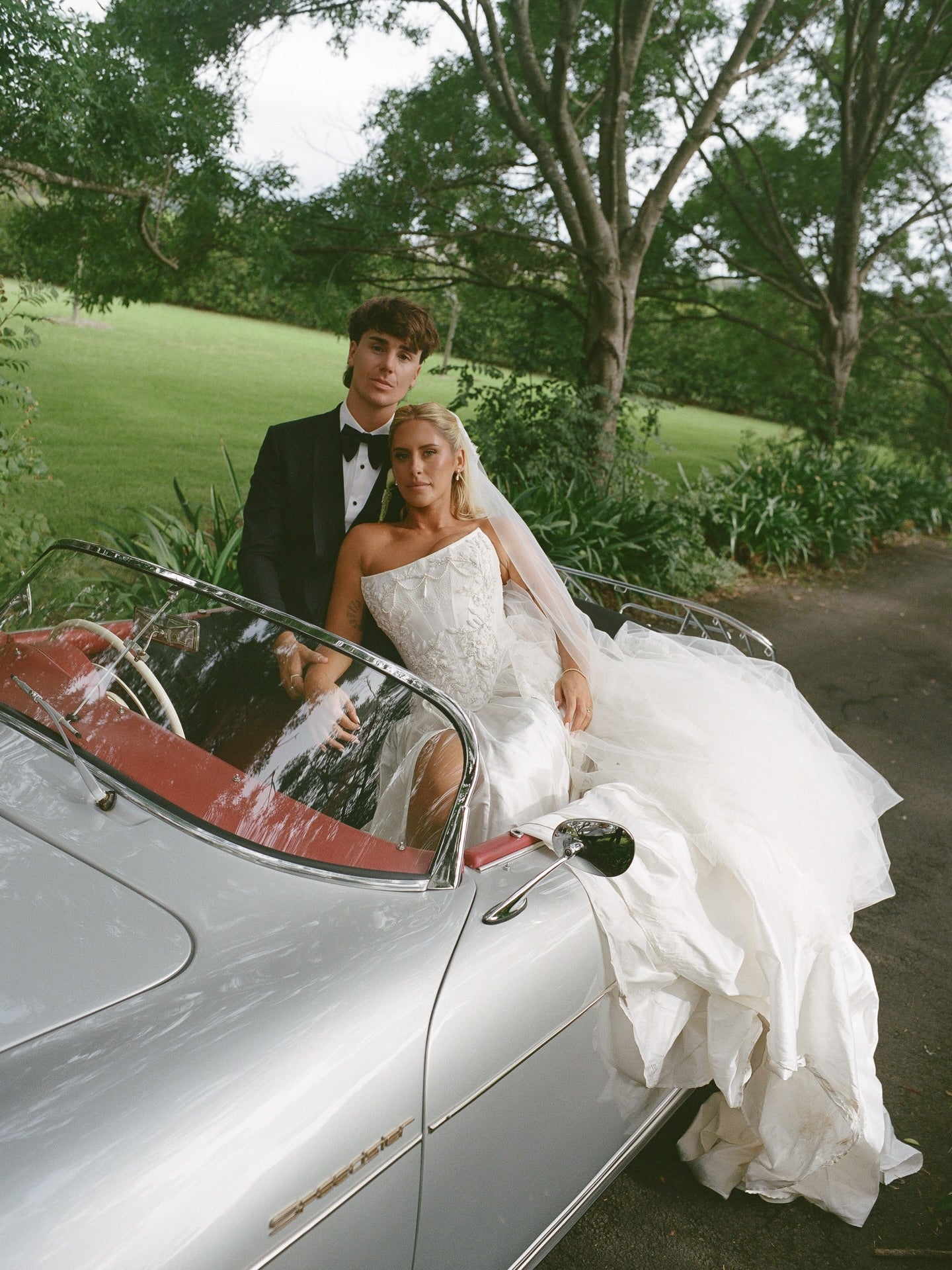 Embellished Corset A-Line Wedding Dress with Train
