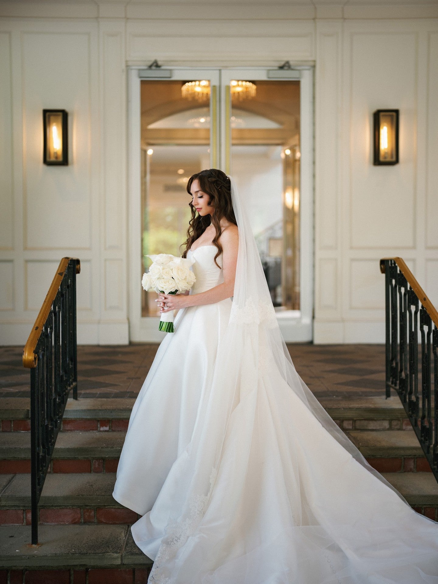 Strapless Ball Gown Wedding Dress with Pleated Skirt