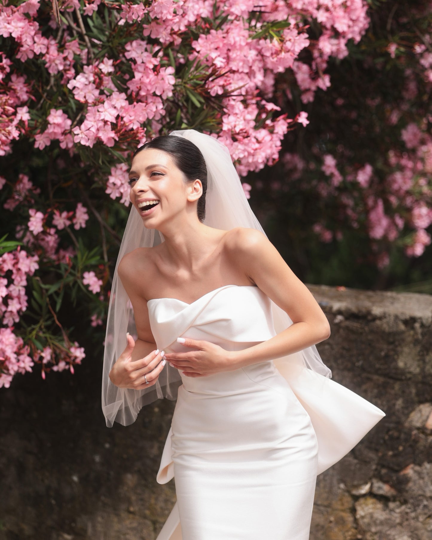 Strapless Mermaid Wedding Dress with Back Bow