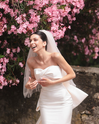 Strapless Mermaid Wedding Dress with Back Bow
