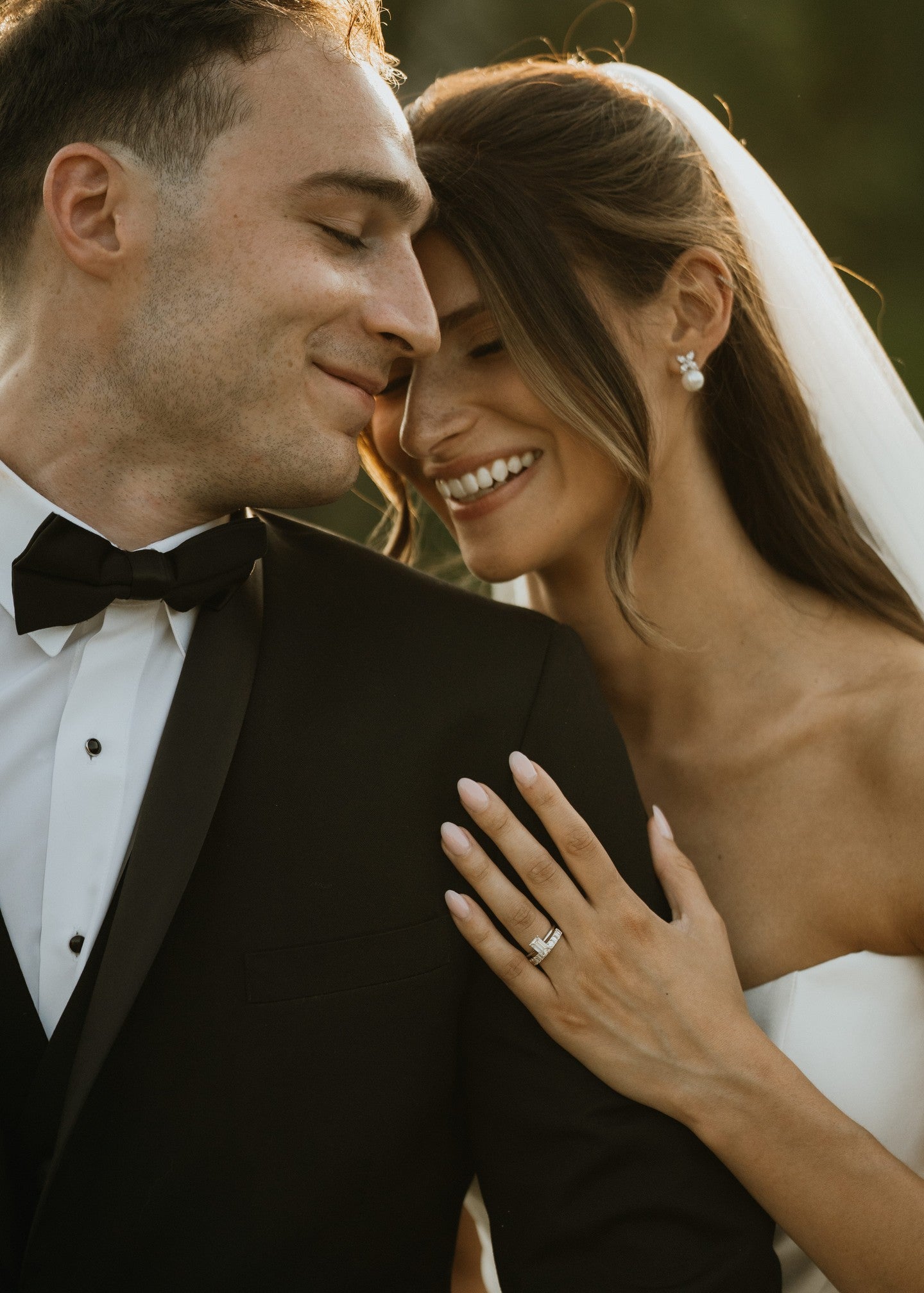 Strapless Mermaid Wedding Gown with Cathedral Veil
