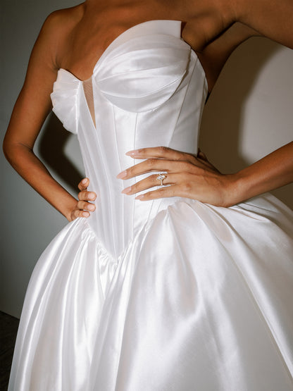 Strapless Corset Ball Gown Wedding Dress