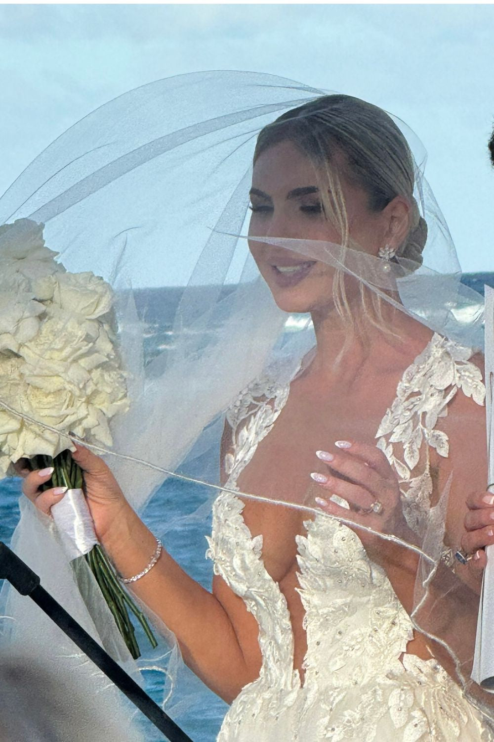 Plunging V-Neck A-Line Lace Wedding Dress